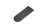 D Shape Blank, 6 Oxidized Black Plated Brass D Shape Blanks With 1 Hole, Charms, Pendants (26x10x1mm) D0590