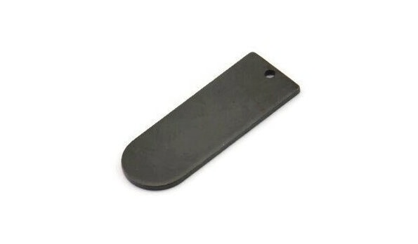 D Shape Blank, 6 Oxidized Black Plated Brass D Shape Blanks With 1 Hole, Charms, Pendants (26x10x1mm) D0590