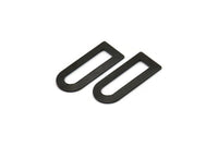 D Şekilli Charm - 6 Oksitlenmiş Siyah Kaplamalı Pirinç D Şekilli Konnektör, Boşluklar (30x13x0,80 mm) M070