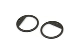 Black Round Charm, 12 Oxidized Black Plated Brass Round Charms With 1 Hole, Pendants, Earrings, Findings (21x0.80mm) M03411