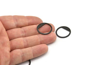 Black Round Charm, 12 Oxidized Black Plated Brass Round Charms With 1 Hole, Pendants, Earrings, Findings (21x0.80mm) M03411