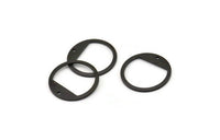 Black Round Charm, 12 Oxidized Black Plated Brass Round Charms With 1 Hole, Pendants, Earrings, Findings (21x0.80mm) M03411