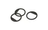 Black Round Charm, 12 Oxidized Black Plated Brass Round Charms With 1 Hole, Pendants, Earrings, Findings (21x0.80mm) M03411