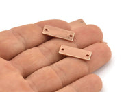 Rose Gold Rectangle Bar, 6 Rose Gold Plated Brass Rectangle Stamping Blanks with 2 Holes (20x8x0.80mm) A0813 Q0845