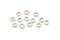 8mm Jump Ring - 50 Antique Silver Plated Brass Jump Rings (8x1.5mm) D0436