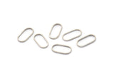 Silver Oval Charm, 24 Antique Silver Plated Brass Oval Connectors (12x6mm) Bs 1171 N0582