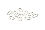Silver Oval Charm, 24 Antique Silver Plated Brass Oval Connectors (12x6mm) Bs 1171 N0582