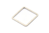 Silver Square Charm, 4 Antique Silver Plated Brass Square Connectors,Square Findings (30x2x1mm) BS 2307