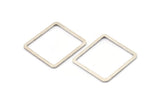 Silver Square Charm, 4 Antique Silver Plated Brass Square Connectors,Square Findings (30x2x1mm) BS 2307