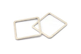 Silver Square Charm, 4 Antique Silver Plated Brass Square Connectors,Square Findings (30x2x1mm) BS 2307