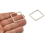 Silver Square Charm, 4 Antique Silver Plated Brass Square Connectors,Square Findings (30x2x1mm) BS 2307
