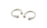 Silver Septum Ring, 12 Antique Silver Plated Brass Septum Rings, Nose Rings, Findings Charms (11x10mm) BS 2131