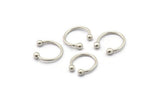 Silver Septum Ring, 12 Antique Silver Plated Brass Septum Rings, Nose Rings, Findings Charms (11x10mm) BS 2131