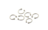 Silver Septum Ring, 12 Antique Silver Plated Brass Septum Rings, Nose Rings, Findings Charms (11x10mm) BS 2131