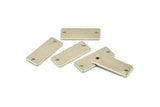 Silver Rectangle Bar, 12 Silver Tone Brass Rectangle Stamping Blanks with 2 Holes (20x8x0.80mm) A0813