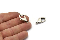 Silver Parrot Clasp, 4 Antique Silver Plated Brass Lobster Claw Clasps (23x13mm) Bs-1182--n0589