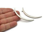 Crescent Necklace Finding, Antique Silver Plated Brass Textured Wide Crescent Moon Necklace Pendant, Charm (68x4.8x2.7mm) N0172