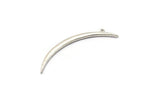 Crescent Necklace Finding, Antique Silver Plated Brass Textured Wide Crescent Moon Necklace Pendant, Charm (68x4.8x2.7mm) N0172
