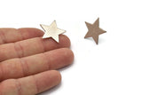 Silver Star Earring, 4 Antique Silver Plated Brass Tiny Star Blanks Stud Earrings (22x1mm) BS 1859 A1192