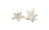 Silver Star Earring, 4 Antique Silver Plated Brass Tiny Star Blanks Stud Earrings (22x1mm) BS 1859 A1192