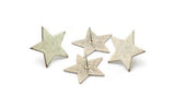 Silver Star Earring, 4 Antique Silver Plated Brass Tiny Star Blanks Stud Earrings (22x1mm) BS 1859 A1192
