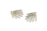 Silver Fringed Charm, 12 Antique Silver Plated Brass Fringed Charms With 1 Hole (17x15x0.60mm) A3194