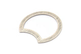 Silver Moon Blank, 6 Textured Antique Silver Plated Brass Moon Stamping Blanks, Connectors (35x28x0.80mm) M121