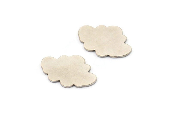 Silver Cloud Blank, 12 Antique Silver Plated Brass Cloud Shaped Blanks (11x17x0.60mm) A4316