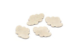 Silver Cloud Blank, 12 Antique Silver Plated Brass Cloud Shaped Blanks (11x17x0.60mm) A4316