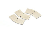 Silver Rectangle Circle, 6 Antique Silver Plated Brass Rectangle Connectors With 2 Holes, Stamping Blanks (28x10x0.80mm) M082