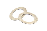 Retro Circle Connector, 6 Antique Silver Plated Brass Oval Blank (32x23mm)  D0205