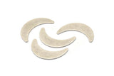 Silver Moon Blank, 8 Antique Silver Plated Brass Crescent Moon Blanks Without Holes (28x8x0.65mm) D949