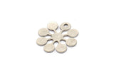 Silver Flower Charm, 12 Antique Silver Plated Brass Flower Charms With 1 Hole (15x14x0.60mm) A3497