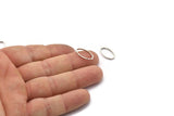 Silver Oval Ring, 24 Antique Silver Plated Brass Oval Faceted Ring, Connector, Charms (16x9x1.30mm) N0535