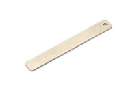 Silver Neckalce Bar, 2 Antique Silver Plated Brass Rectangle Stamping Blank With 1 Hole, Pendant (8x60x1mm) Y166