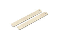 Silver Neckalce Bar, 2 Antique Silver Plated Brass Rectangle Stamping Blank With 1 Hole, Pendant (8x60x1mm) Y166