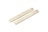 Silver Neckalce Bar, 2 Antique Silver Plated Brass Rectangle Stamping Blank With 1 Hole, Pendant (8x60x1mm) Y166