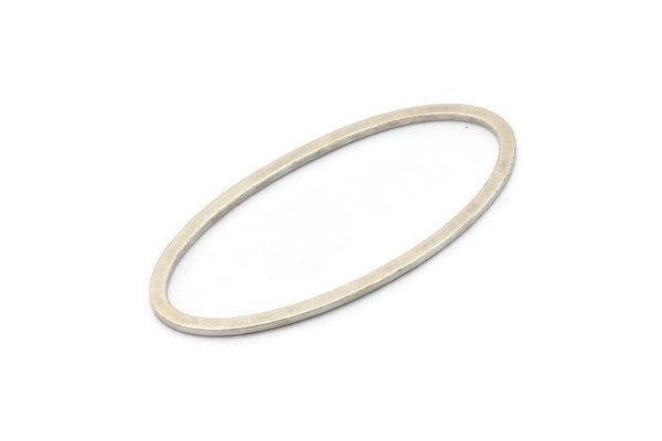 Gümüş Oval Bağlantı Elemanları, 4 Antik Gümüş Kaplamalı Pirinç Oval Şekilli Halka (26x54x1x2mm) BS 2243