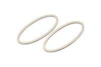 Gümüş Oval Bağlantı Elemanları, 4 Antik Gümüş Kaplamalı Pirinç Oval Şekilli Halka (26x54x1x2mm) BS 2243
