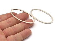 Gümüş Oval Bağlantı Elemanları, 4 Antik Gümüş Kaplamalı Pirinç Oval Şekilli Halka (26x54x1x2mm) BS 2243