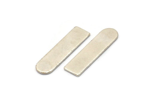 Silver Blank, 10 Antique Silver Plated Brass Geometric Stamping Blanks (23x6x0.80mm) M079