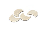 Silver Moon Blank, 6 Antique Silver Plated Brass Crescent Moon Blanks (15x8x0.80mm) D0666