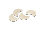 Silver Moon Blank, 6 Antique Silver Plated Brass Crescent Moon Blanks (15x8x0.80mm) D0666
