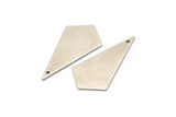 Silver Triangle Charm, 6 Antique Silver Plated Brass Triangle Charms With 1 Holes (37x20x0.80mm) A1574