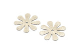 Silver Daisy Charm, 2 Antique Silver Plated Brass Flower Stamping Blank , Charms (28x0.80mm) D0410--n0681