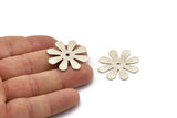 Silver Daisy Charm, 2 Antique Silver Plated Brass Flower Stamping Blank , Charms (28x0.80mm) D0410--n0681