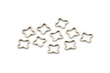 Silver Geometric Connectors, 50 Antique Silver Plated Brass Windrose Findings (10x1mm) BS 2178