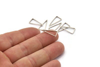 18mm Silver Triangle, 24 Antique Silver Plated Brass Triangle Rings, Connectors (18x8.5x1mm) BS 1729