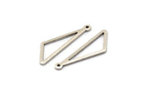 Silver Triangle Charm, 10 Antique Silver Plated Brass Triangle Charms with 1 Loop (27x9x1mm) BS 2185
