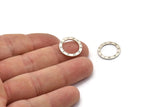 Silver Circle Connector, 8 Antique Silver Plated Brass Circle Connectors With Roman Numerals (16x1mm) BS 2176